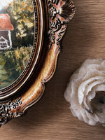 Load image into Gallery viewer, Antique Styled Landscape Artwork House in the forest close up
