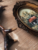 Load image into Gallery viewer, Antique Styled Landscape Artwork House in the forest side
