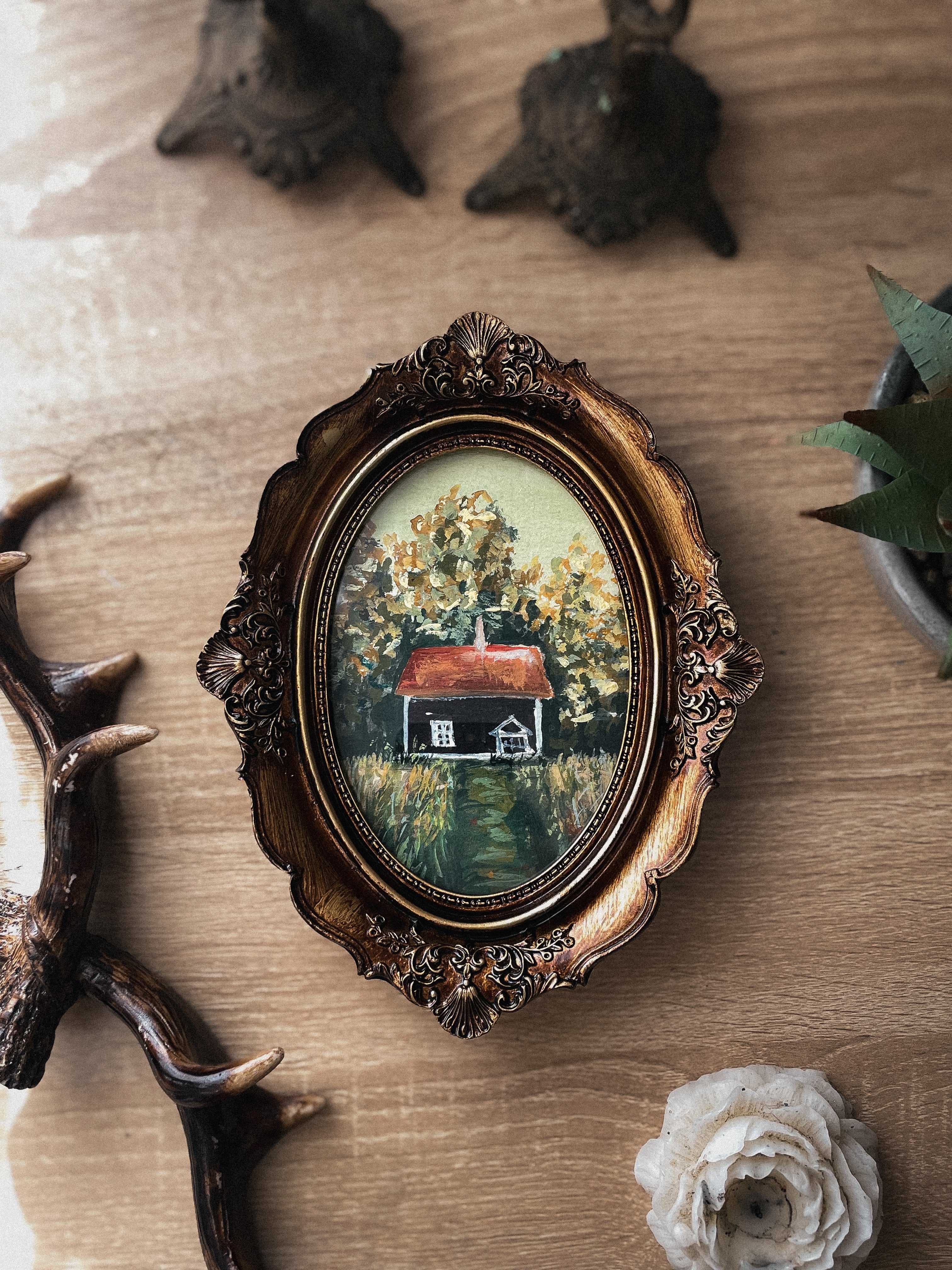 Antique Styled Landscape House in the forest front