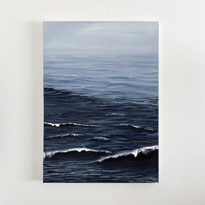 "Break Through" captures ocean's energy in vivid coastal wall art, ideal beach wall art for beach house artwork. Front
