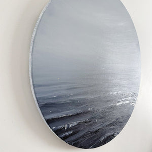 Far From Home is a seascape, ideal as reflective coastal wall art for beach house artwork. front.