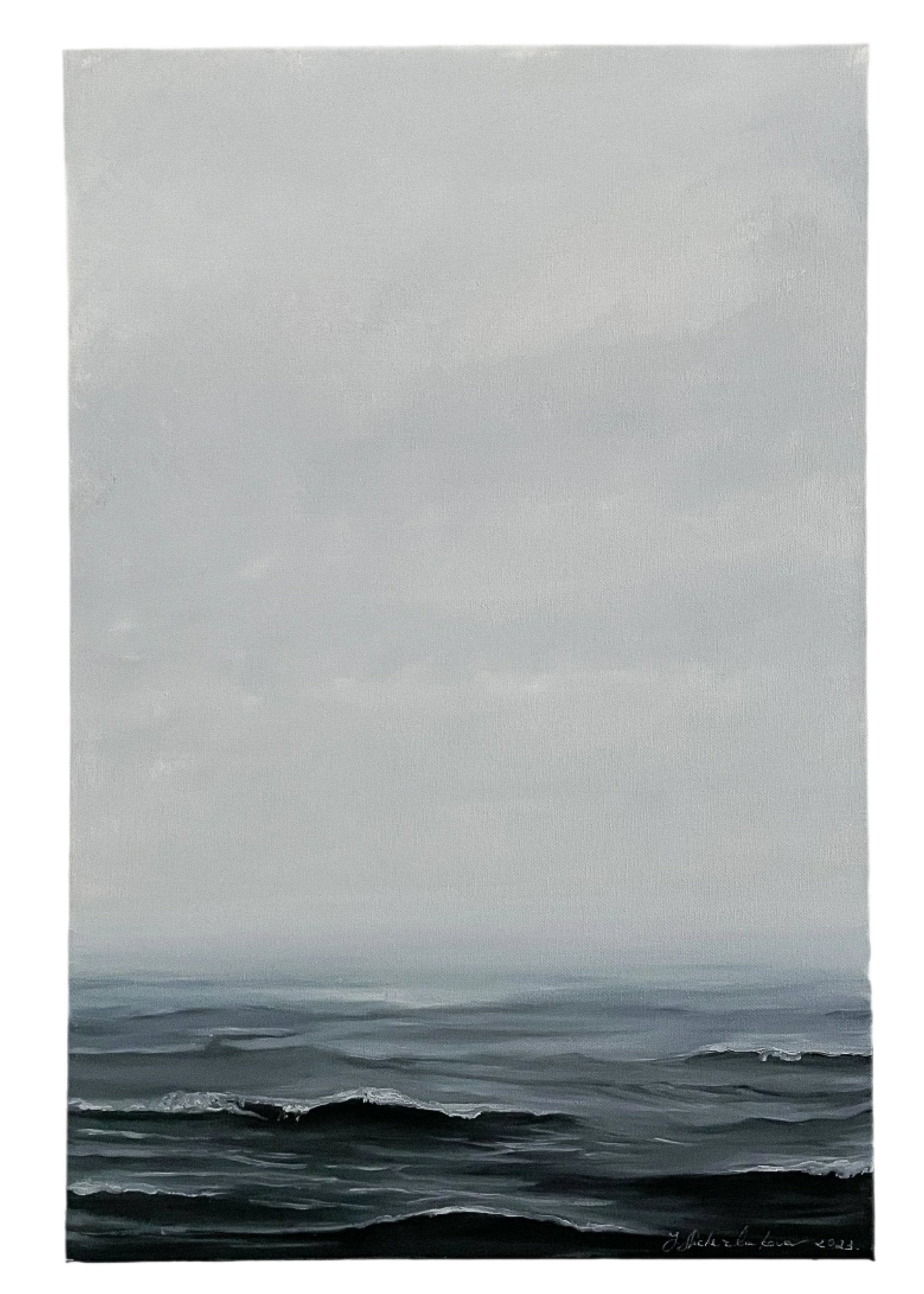 "Serenity" is a calming seascape in coastal wall art, perfect beach wall art for peaceful beach house artwork. Front.
