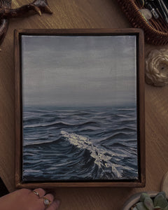 Mesmerising seascape in coastal wall art, perfect for beach house framed artwork, capturing ocean’s serene power. Front
