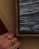 Load image into Gallery viewer, Mesmerising seascape in coastal wall art, perfect for beach house artwork, capturing ocean’s serene power. antique framed art
