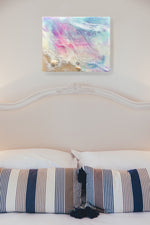 Load image into Gallery viewer, Vibrant Abstract Teal and Pink Painting With Epoxy Resin - Julia Resin Art - Interior view
