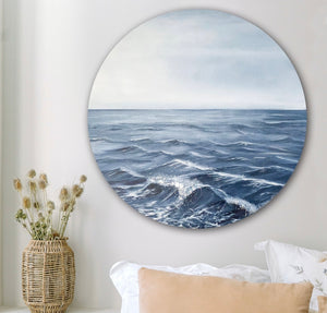 Reflection -  Acrylic Ocean Art On Round Canvas