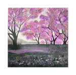 Load image into Gallery viewer, Sakura: Landscape Artwork With Acrylics On Wooden Panel
