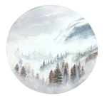Load image into Gallery viewer, Winter Mystery: Forest Wall Art on Round Canvas
