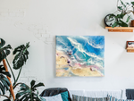 Load image into Gallery viewer, Abstract Seascape Ocean Painting With Teal Colours in Interior - Julia Resin Art
