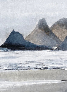 Foam and Rocks - Seascape On Stretched Canvas
