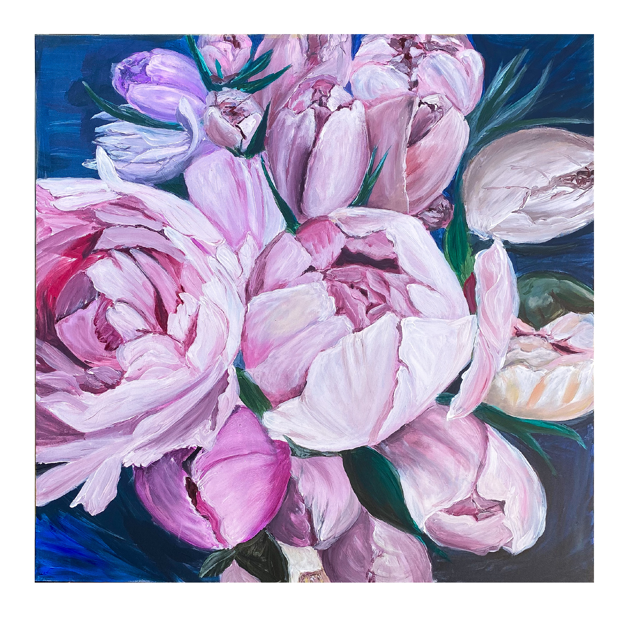 Peonies: Floral Wall Piece On Canvas