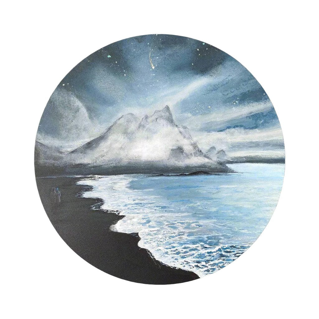 Landscape painting from Australia inspired by Iceland, capturing love and memory in dreamy landscape art. Front

