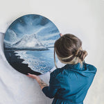 Load image into Gallery viewer, Landscape painting from Australia inspired by Iceland, capturing love and memory in dreamy landscape art. Human comparison

