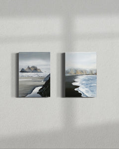 This landscape painting from Australia is inspired by distant, hazy shores. Australian landscape. landscape art. Pair
