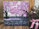 Load image into Gallery viewer, Sakura: Landscape Artwork With Acrylics On Wooden Panel
