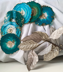 Turquoise Dream: Epoxy Resin Coasters