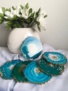 Turquoise Dream: Epoxy Resin Coasters