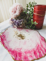 Load image into Gallery viewer, Rose Delight: Epoxy Resin Geode Décor

