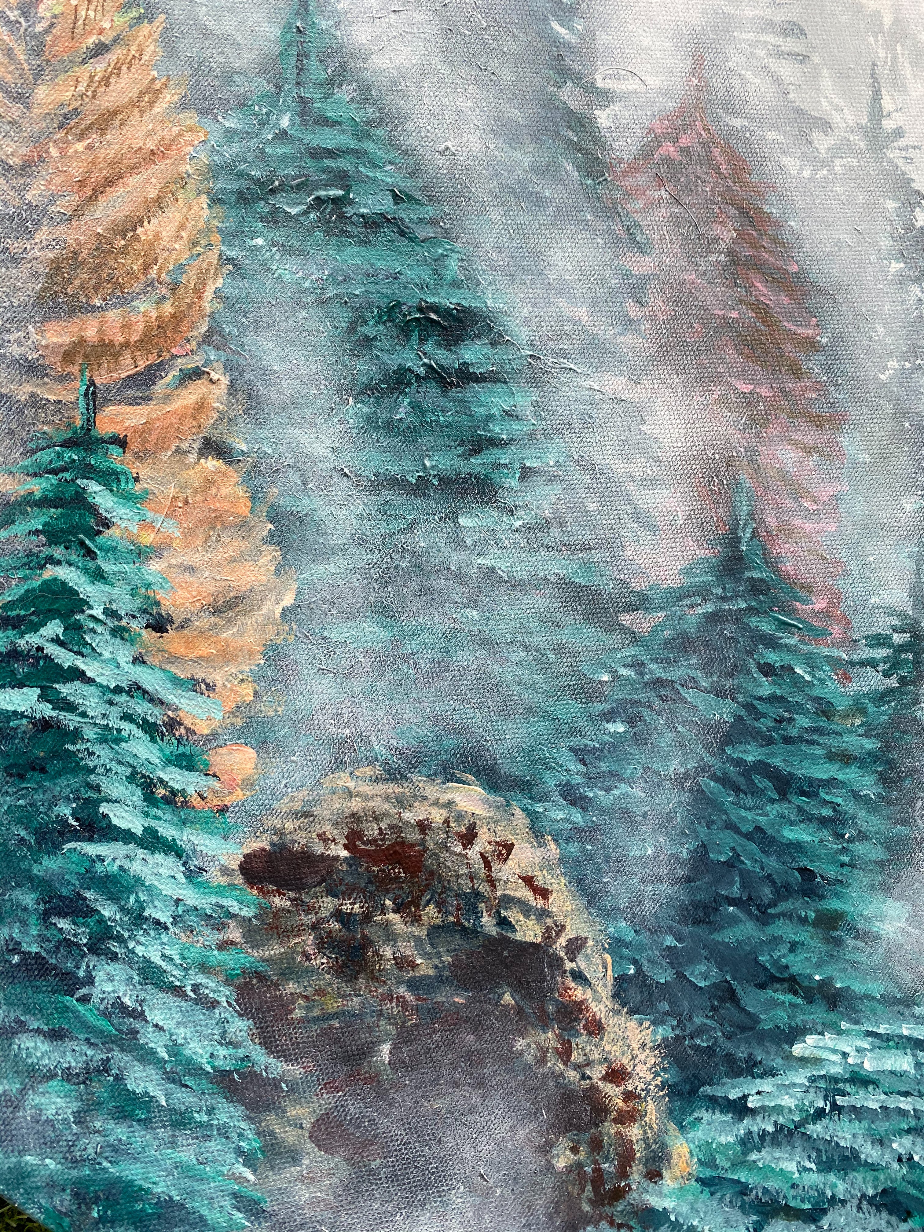 Mystery Forest: Landscape Round Canvas Art – Julia Art Arc