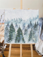 Load image into Gallery viewer, Landscape painting from Australia:  winter-inspired landscape art. Landscape paintings for sale. Easel

