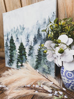 Load image into Gallery viewer, Landscape painting from Australia:  winter-inspired landscape art. Landscape paintings for sale. Side

