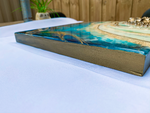 Load image into Gallery viewer, Blue ‘n’ Gold: Epoxy Resin Artwork, Wall Art
