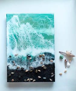 Shallow Waters - Epoxy Resin Artwork, Ocean Art